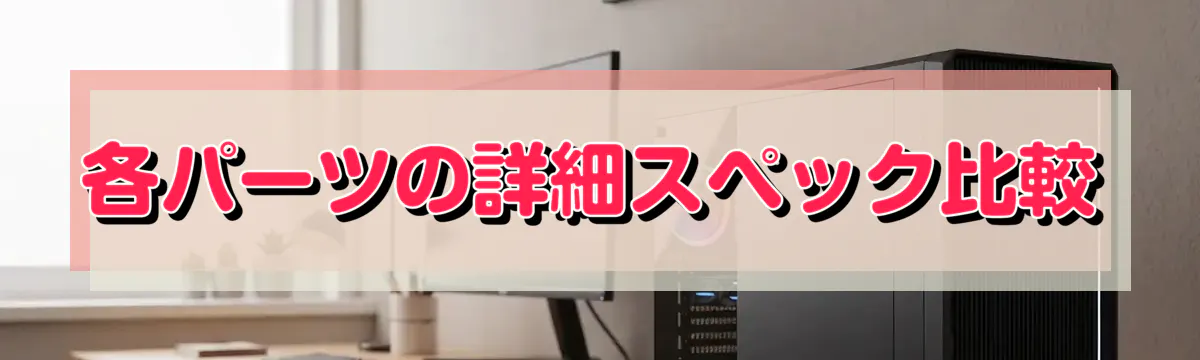 各パーツの詳細スペック比較