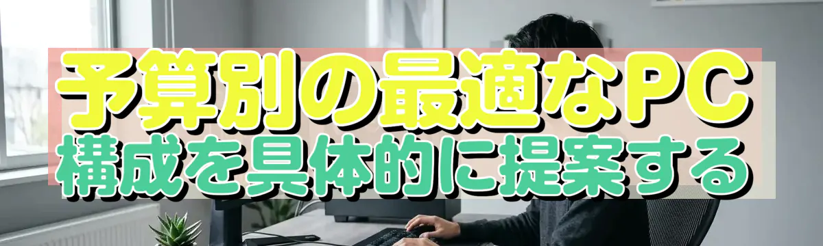 予算別の最適なPC構成を具体的に提案する