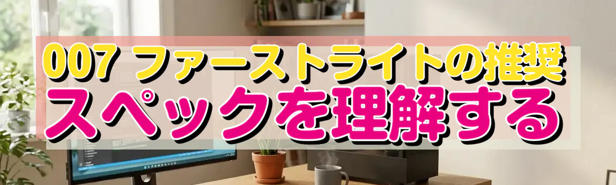 007 ファーストライトの推奨スペックを理解する