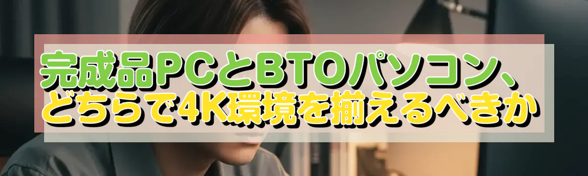 完成品PCとBTOパソコン、どちらで4K環境を揃えるべきか